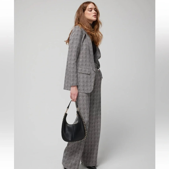 🌟HP 7/8🌟 WHBM - The Relaxed Blazer, Black w/Ecru Herringbone, Size 14 - Picture 8 of 10